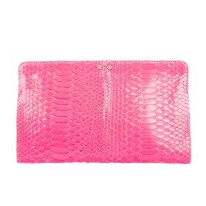 Elisabeth Weinstock Snakeskin Qatar Clutch